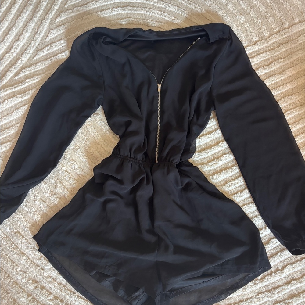 Black Long Sleeve Romper